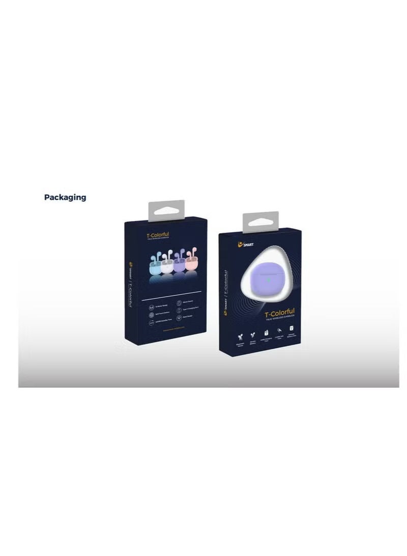 Smart T-Colorful Wireless In-ear Earphones- White - Image 5